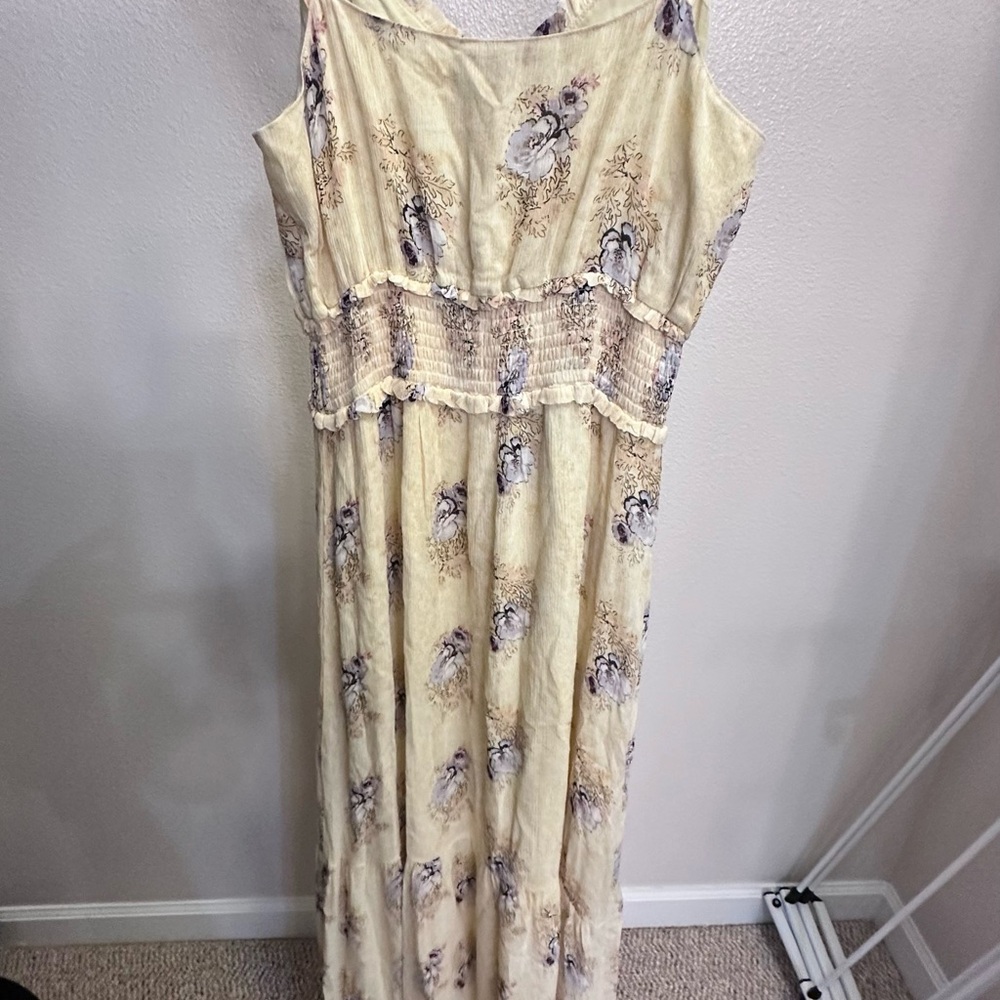 PAIGE Cream Floral Maxi Dress